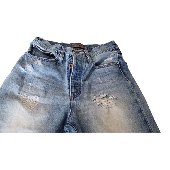 Point Sur Denim Jeans Womens Blue Button Fly‎ Light Destroy Size 27 - Picture 1 of 16